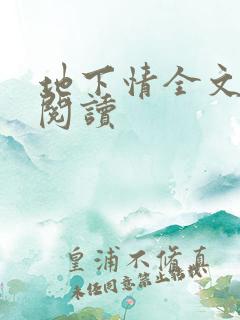 地下情全文免费阅读