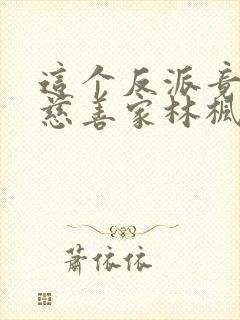 这个反派竟然是慈善家林枫