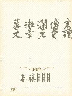 慕微澜傅寒峥全文章免费读