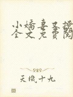 小娇妻又撩又甜全文免费阅读