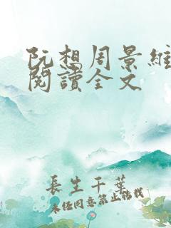 阮想周景维免费阅读全文