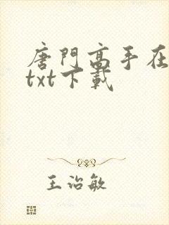 唐门高手在异世txt下载