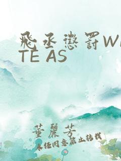 飞丞惩罚WRITE AS