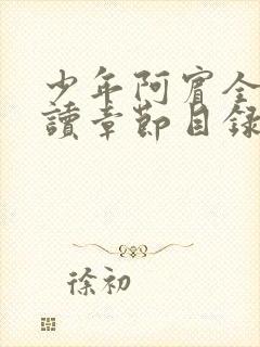 少年阿宾全文阅读章节目录