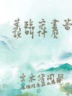 叶临宋书蕾的小说叫什么