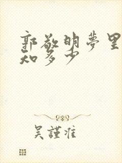 郭敬明梦里花落知多少