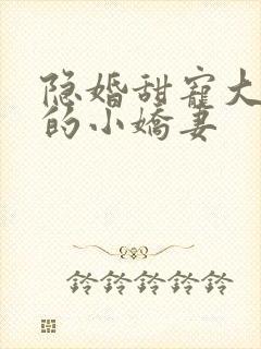 隐婚甜宠大财阀的小娇妻