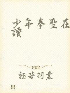 少年拳圣在线阅读