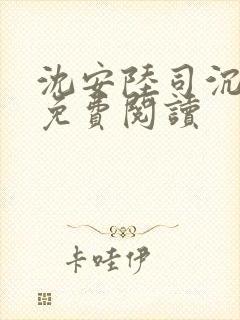 沈安陆司沉小说免费阅读