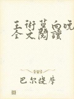 王术莫向晚小说全文阅读