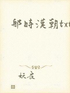 那时汉朝txt