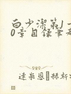 白少洁第1一40章目录笔趣阁