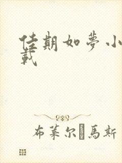 佳期如梦小说下载