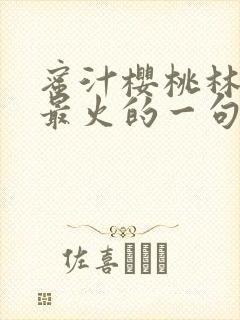 蜜汁樱桃林妙妙最火的一句