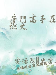 唐门高手在异世燃文