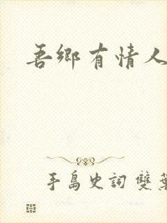 吾乡有情人小说