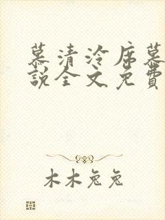 慕清泠席慕深小说全文免费阅读