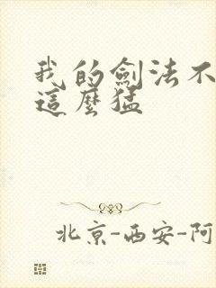 我的剑法不可能这么猛