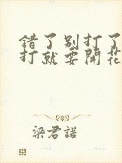 错了别打了 再打就要开花了