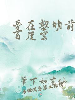 爱在黎明前降落百度云