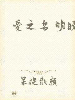 爱之名 明晓溪