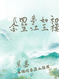 《回梦如初》阮念笙江玉楼