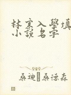 林寒入学填未婚小说名字