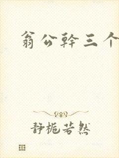 翁公干三个熄妇