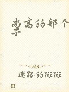 尚高的那个臭小子