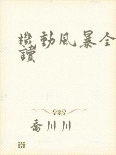 机动风暴全文阅读