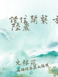 错位关系 方糖 陆岩