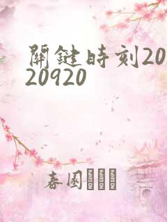 关键时刻20120920