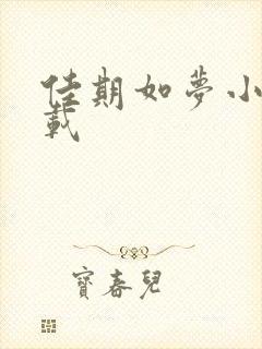 佳期如梦小说下载