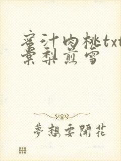 蜜汁肉桃txt棠梨煎雪