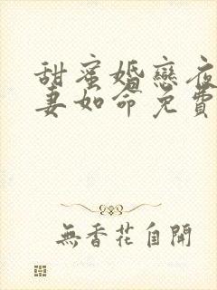 甜蜜婚恋夜少爱妻如命免费阅读