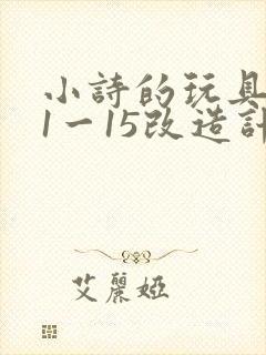 小诗的玩具日记1一15改造计划