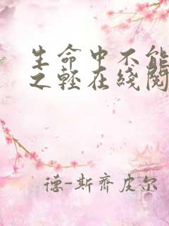 生命中不能承受之轻在线阅读