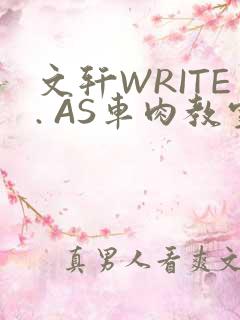 文轩WRITE. AS车肉教室