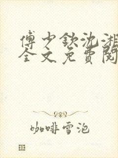 傅少钦沈湘小说全文免费阅读无广告