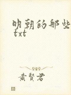 明朝的那些事儿 txt