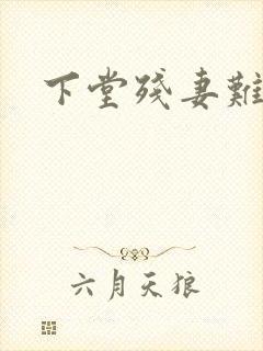 下堂残妻难再娶