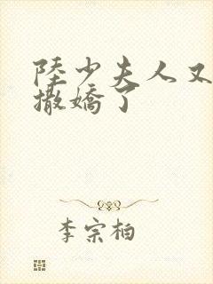 陆少夫人又双叒撒娇了