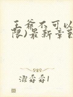 王爷不可以!(限)最新章节