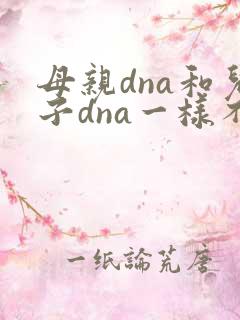 母亲dna和儿子dna一样不