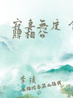 宠妻无度  金牌相公