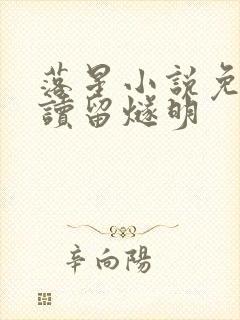 落星小说免费阅读留燧明