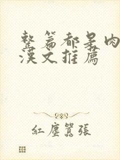 整篇都是肉的糙汉文推荐