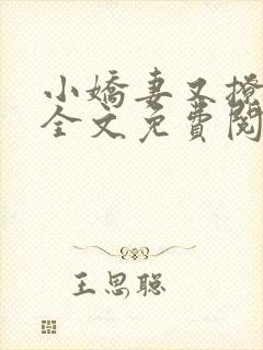 小娇妻又撩又甜全文免费阅读
