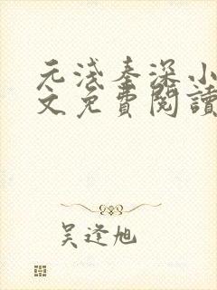 元浅秦深小说全文免费阅读