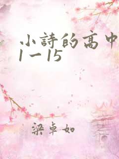 小诗的高中日记1一15